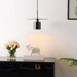 Safavieh MYNOBY, 11.75-Inch Adjustable Black and Brass Iron Pendant Light for Modern Elegance in Any Space PND4155A