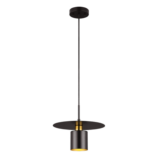 Safavieh MYNOBY, 11.75-Inch Adjustable Black and Brass Iron Pendant Light for Modern Elegance in Any Space PND4155A