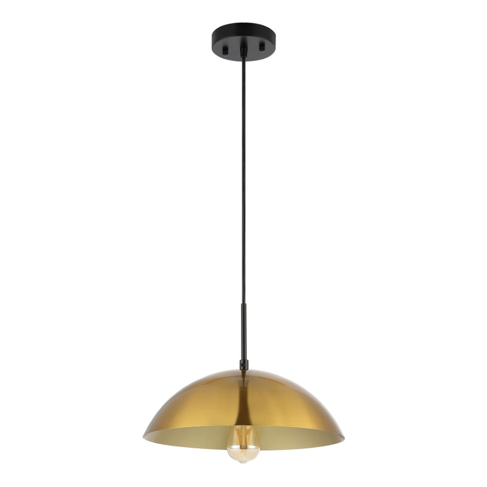 Safavieh JORDEN, 14-Inch Brass and Black Iron Pendant Light, Stylish & Adjustable for Modern Interiors PND4157A