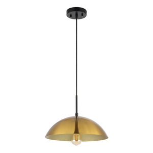 Safavieh JORDEN, 14-Inch Brass and Black Iron Pendant Light, Stylish & Adjustable for Modern Interiors PND4157A
