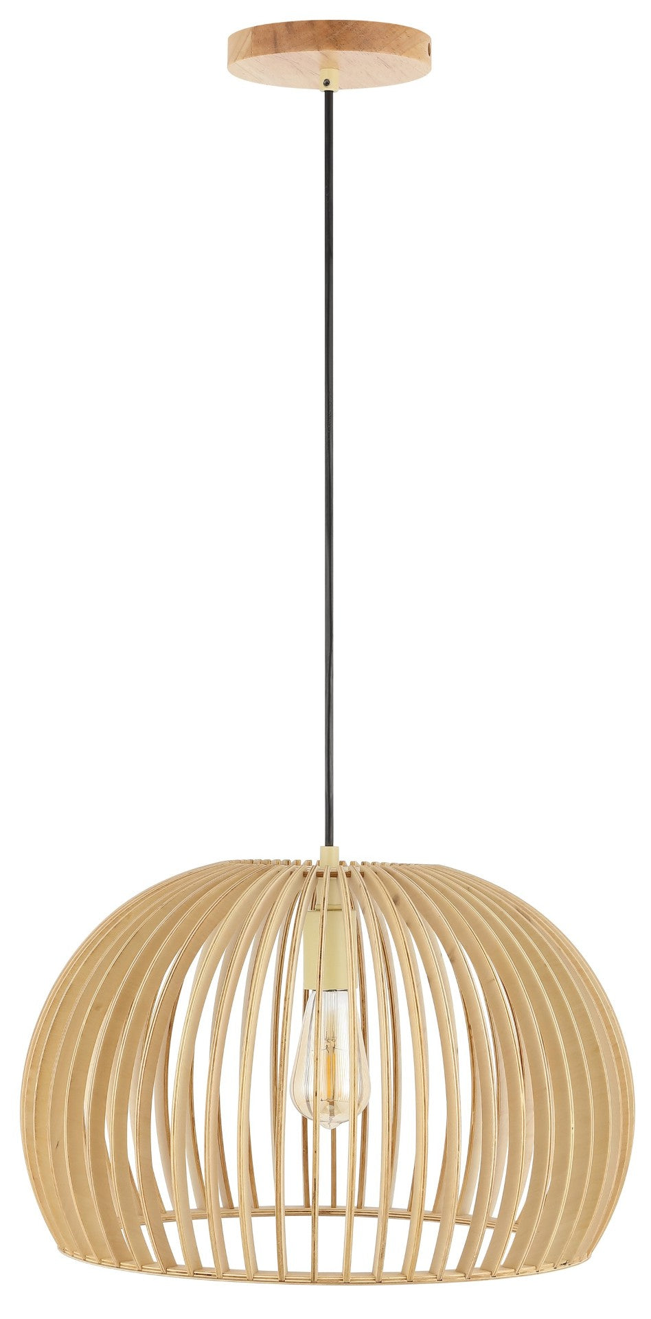 Safavieh MESA, 17.75 INCH Extendable Pendant Light - Natural Wood & Iron Design for Versatile Home Style PND4160A