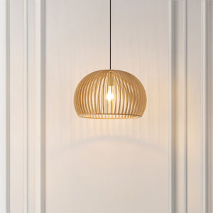 Safavieh MESA, 17.75 INCH Extendable Pendant Light - Natural Wood & Iron Design for Versatile Home Style PND4160A