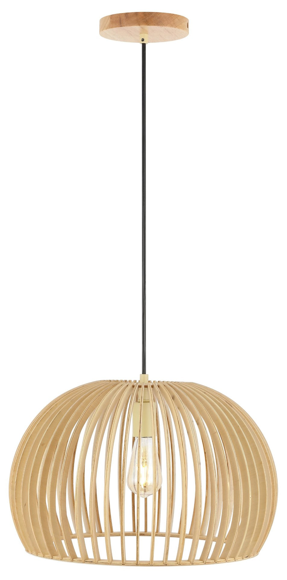 Safavieh MESA, 17.75 INCH Extendable Pendant Light - Natural Wood & Iron Design for Versatile Home Style PND4160A