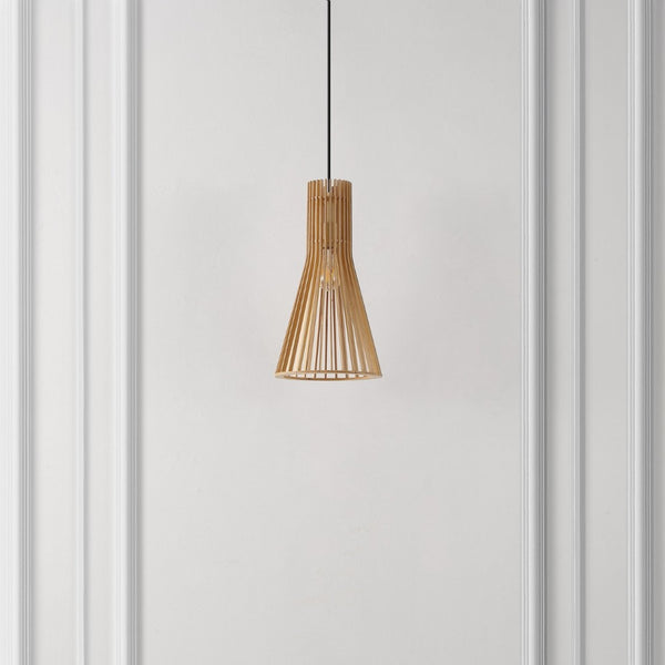 Safavieh SONJAY, 9.75" Natural MDF Wood & Iron Extendable Pendant Light – Customizable Height & Modern Design PND4161A