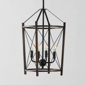 Safavieh Peltier, 4 Light, 14 Inch, Natural/Black, Iron Pendant Black / Brown PND4162A