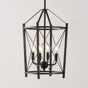Safavieh Peltier, 4 Light, 14 Inch, Natural/Black, Iron Pendant Black / Brown PND4162A