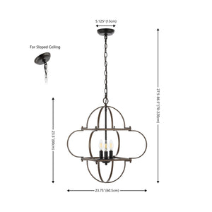 Safavieh Galvin, 4 Light, Black/Grey, Iron Pendant PND4163A