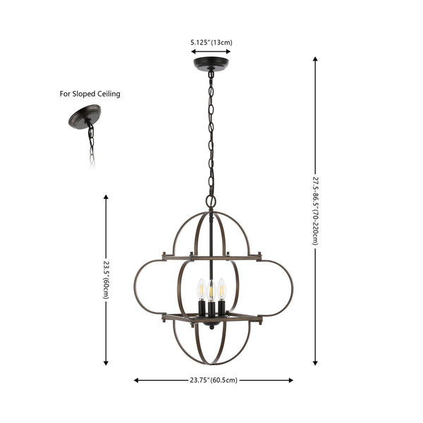 Safavieh Galvin, 4 Light, Black/Grey, Iron Pendant PND4163A