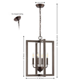 Safavieh Winter 4Lt 16" Pendant XII23 Walnut / Oil Rub Bronze Iron PND4164A