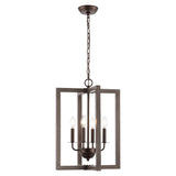 Safavieh Winter 4Lt 16" Pendant XII23 Walnut / Oil Rub Bronze Iron PND4164A