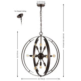 Safavieh Syosset 12Lt Pendant XII23 Oil Rub Bronze   PND4165A