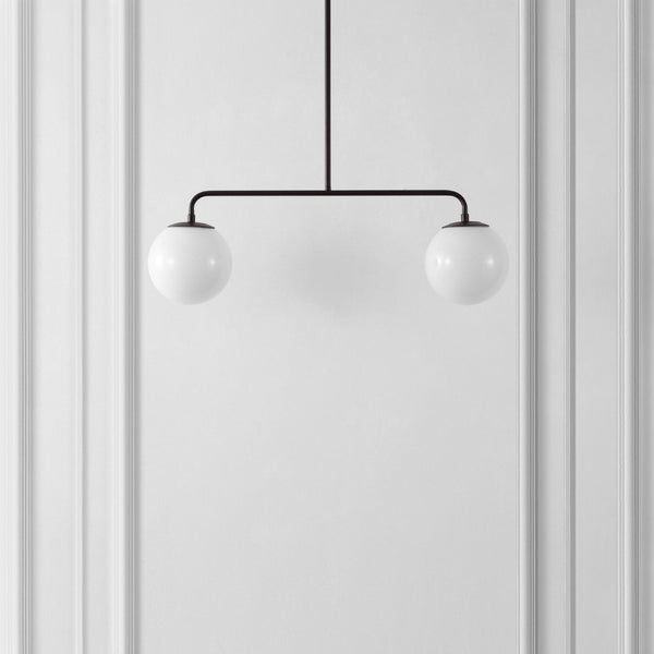 Safavieh CONYER, 2-Light Adjustable Pendant Light - Modern Black Iron & Glass Fixture for Stylish Spaces PND4166A