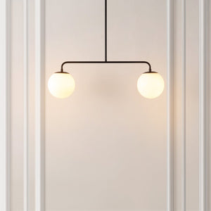 Safavieh CONYER, 2-Light Adjustable Pendant Light - Modern Black Iron & Glass Fixture for Stylish Spaces PND4166A