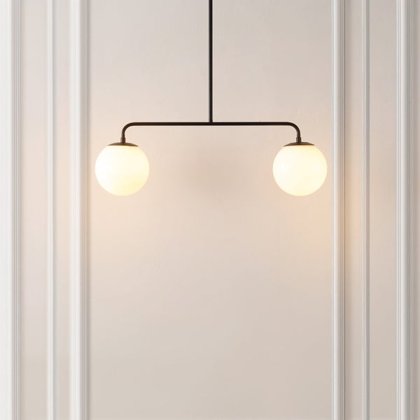 Safavieh CONYER, 2-Light Adjustable Pendant Light - Modern Black Iron & Glass Fixture for Stylish Spaces PND4166A