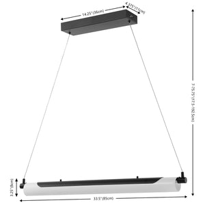 Safavieh Tyto 34 Inch Pendant XII23 Black Acrylic PND4168A