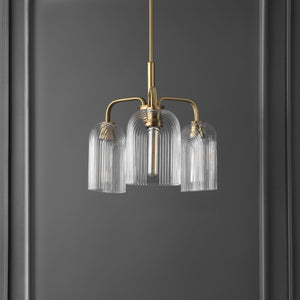 Safavieh Romeyn, 3 Light, 18 Inch, Black/Clear, Iron/Glass Pendant Gold/Clear PND4171A