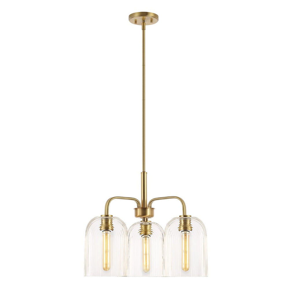 Safavieh Romeyn, 3 Light, 18 Inch, Black/Clear, Iron/Glass Pendant Gold/Clear PND4171A