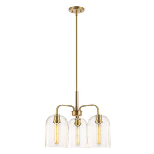 Safavieh Romeyn, 3 Light, 18 Inch, Black/Clear, Iron/Glass Pendant Gold/Clear PND4171A