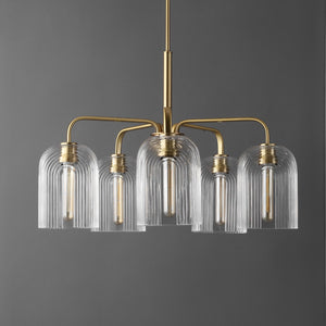 Safavieh Idelle, 5 Light, 26 Inch, Gold/Clear, Glass/Iron Pendant Gold/Clear PND4172A