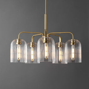 Safavieh Idelle, 5 Light, 26 Inch, Gold/Clear, Glass/Iron Pendant Gold/Clear PND4172A
