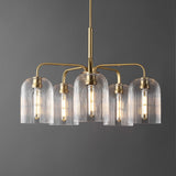 Safavieh Idelle, 5 Light, 26 Inch, Gold/Clear, Glass/Iron Pendant Gold/Clear PND4172A