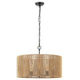 Safavieh Rylumi 5Lt 24.5 Inch Pendant XII23 Natural / Black Paper PND4173A