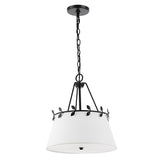 Safavieh Samora, 3 Light. 14 Inch, White/Black, Iron Pendant White/Black PND4176A