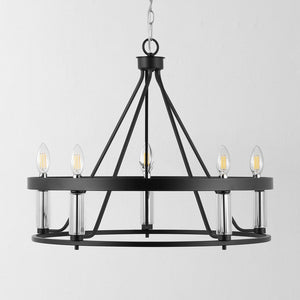 Safavieh Trenton 5Lt 26" Pendant Black / Chrome  PND4177A