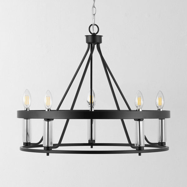 Safavieh Trenton 5Lt 26" Pendant Black / Chrome  PND4177A