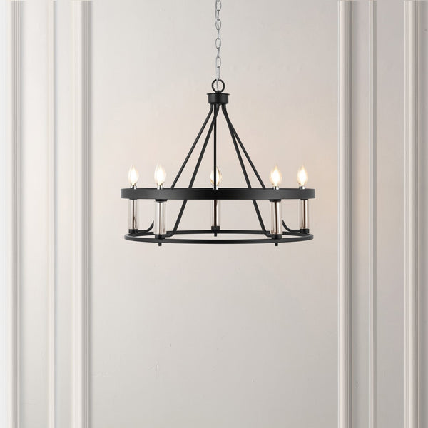 Safavieh Trenton 5Lt 26" Pendant Black / Chrome  PND4177A