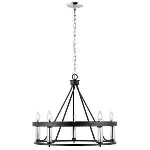 Safavieh Trenton 5Lt 26" Pendant Black / Chrome  PND4177A