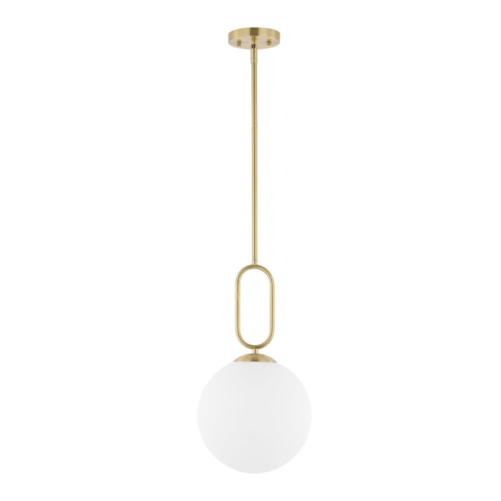 Safavieh DANVA, 10-Inch Adjustable Brass & Glass Pendant Light - Perfect for Dining, Entryways & High Ceilings PND4178A