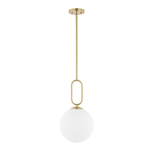 Safavieh DANVA, 10-Inch Adjustable Brass & Glass Pendant Light - Perfect for Dining, Entryways & High Ceilings PND4178A
