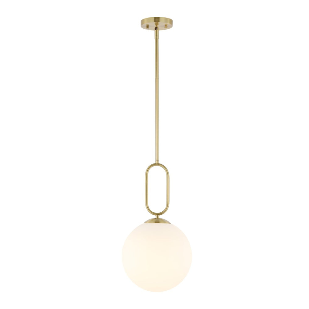 Safavieh DANVA, 10-Inch Adjustable Brass & Glass Pendant Light - Perfect for Dining, Entryways & High Ceilings PND4178A