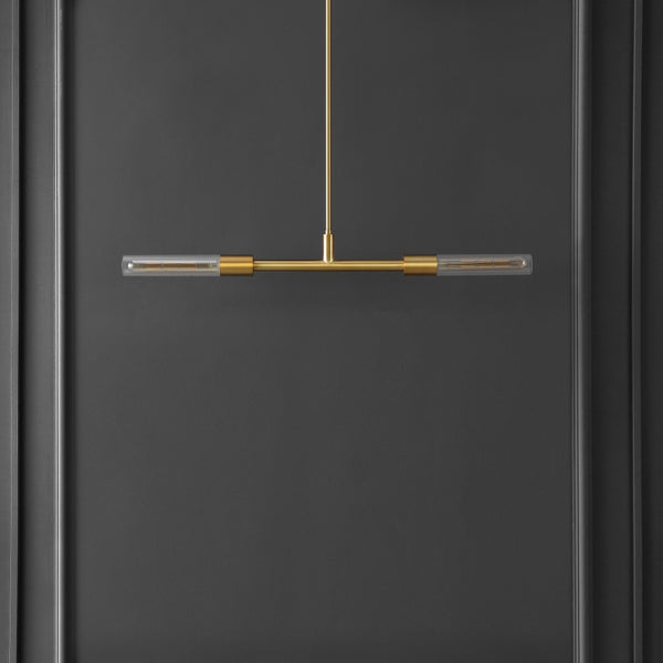 Safavieh VASEI, 2-Light Extendable Pendant Light - Brass & Clear Glass Elegance for Modern Interiors PND4179A
