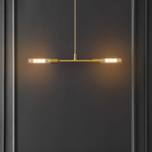 Safavieh VASEI, 2-Light Extendable Pendant Light - Brass & Clear Glass Elegance for Modern Interiors PND4179A