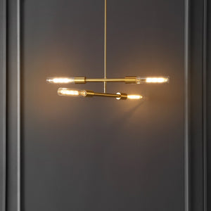 Safavieh CRONOS, 4-Light Adjustable Pendant - Elegant Brass & Clear Glass Design for Modern Home Décor PND4180A