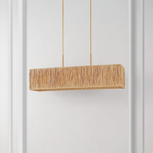 Safavieh AMANGIRI, 5-Light Extendable Pendant - Natural Grass & Gold Accents for Timeless Home Elegance PND4188A