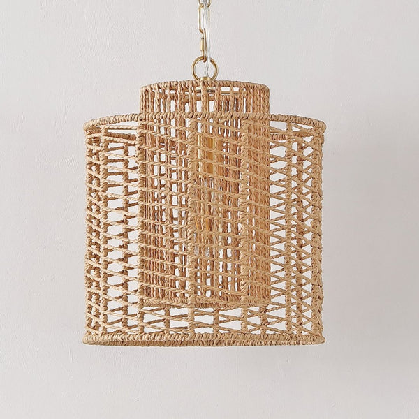 Safavieh RYOA, Adjustable Pendant Light with Paper Shade and Iron Frame for Modern Home Décor and Style Natural / Gold PND4191A