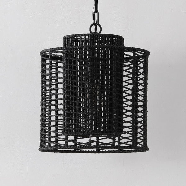 Safavieh RYOA, Adjustable Pendant Light with Paper Shade and Iron Frame for Modern Home Décor and Style Black PND4191B