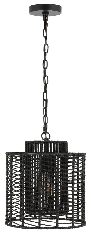 Safavieh RYOA, Adjustable Pendant Light with Paper Shade and Iron Frame for Modern Home Décor and Style Black PND4191B