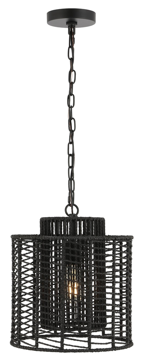 Safavieh RYOA, Adjustable Pendant Light with Paper Shade and Iron Frame for Modern Home Décor and Style Black PND4191B