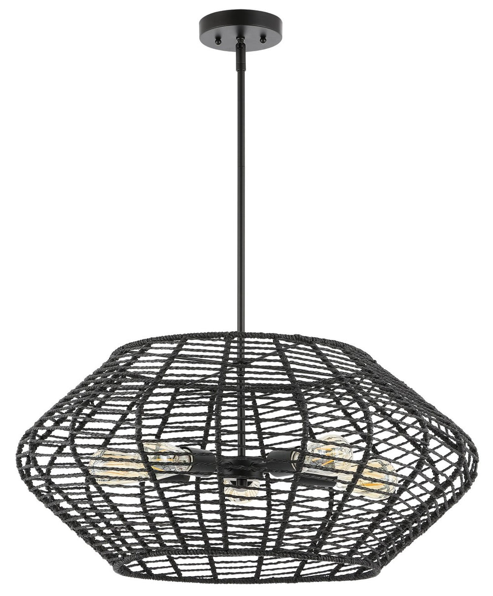 Safavieh BRIZA, 5-Light Extendable Pendant, Black Iron with Paper Shades for Timeless Contemporary Elegance PND4192A