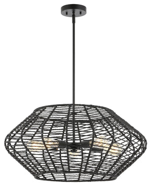 Safavieh BRIZA, 5-Light Extendable Pendant, Black Iron with Paper Shades for Timeless Contemporary Elegance PND4192A