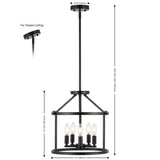 Safavieh Navassa 5 Lt 15 Inch Pendant XII23 Black  PND4193A