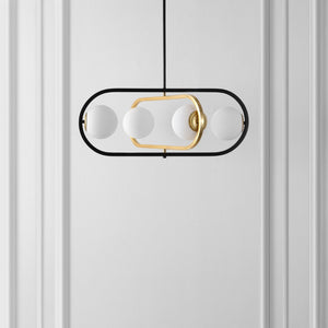 Safavieh URBANA, 4-Light Adjustable Pendant - Black & Brass Iron Fixture for Modern Dining & Entry Spaces PND4194A