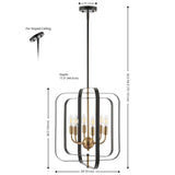 Safavieh Dellyth 6 Lt 20" Pendant XII23 Black / Brass Iron PND4195A