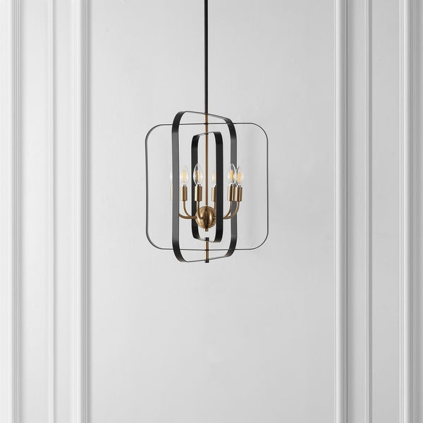 Safavieh Dellyth 6 Lt 20" Pendant XII23 Black / Brass Iron PND4195A