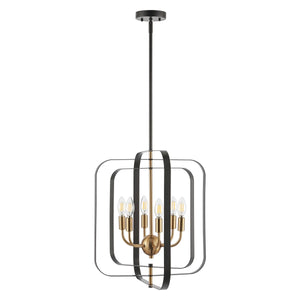 Safavieh Dellyth 6 Lt 20" Pendant XII23 Black / Brass Iron PND4195A