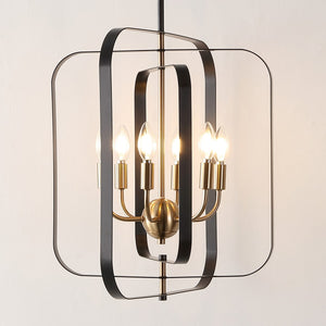 Safavieh Dellyth 6 Lt 20" Pendant XII23 Black / Brass Iron PND4195A